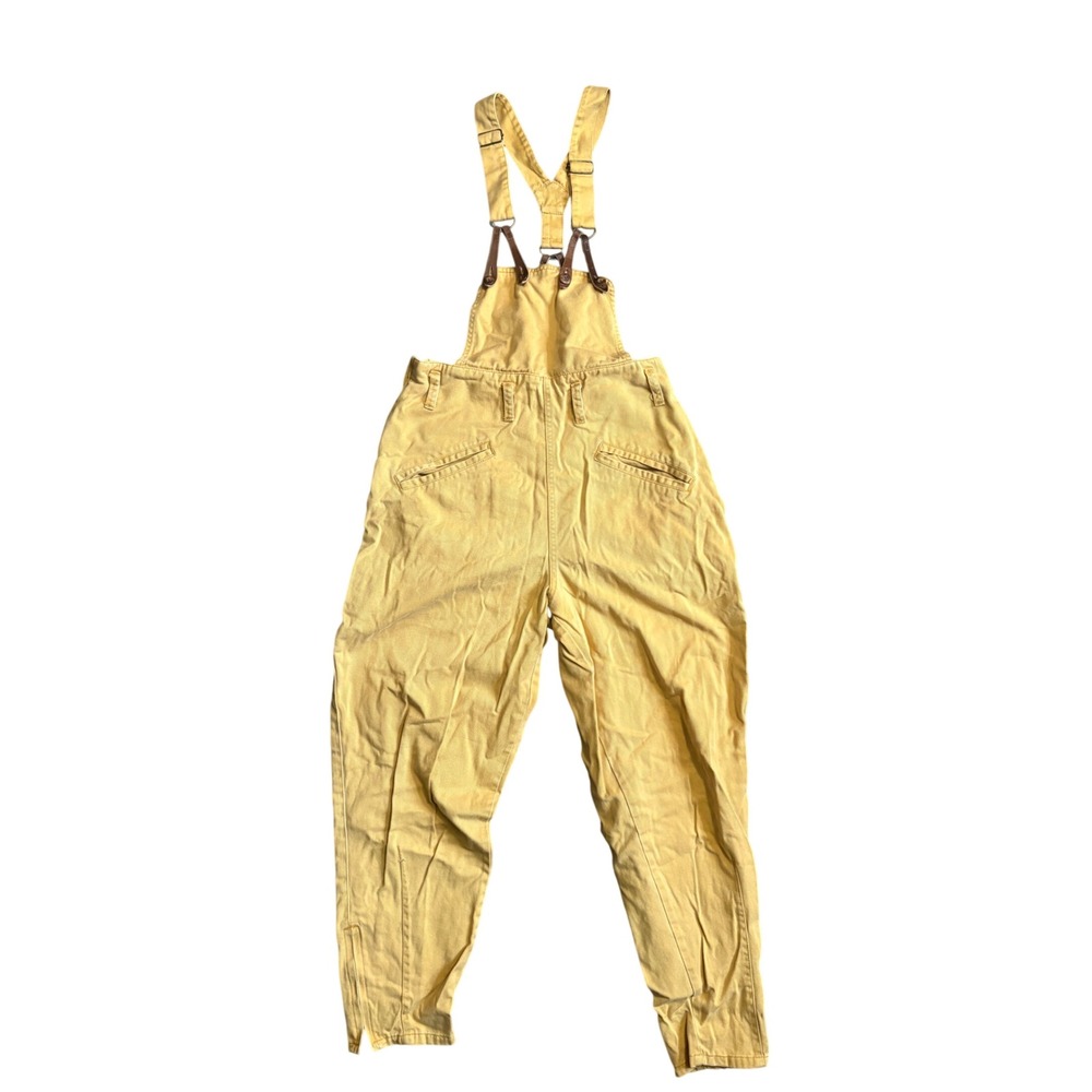 Vintage 80s 90s Esprit Sport Mustard Yellow Overalls Suspender Pants Zip Ankle M